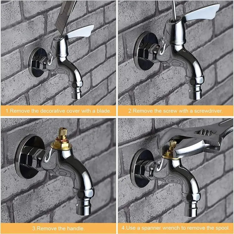 Ceramic Disc Head, Pair Of Universal Replacement Ceramic Faucet Cartridges, 1/2" Quarter Turn 20 Notches X 51Mm - Image 3