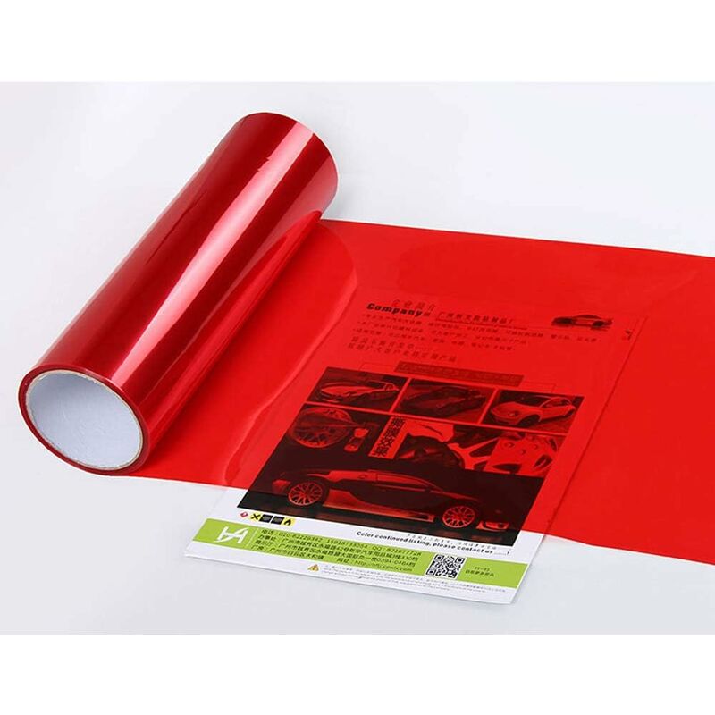 Car Light Sticker, Self Adhesive Car Light Sticker Smoke Fog Light Taillight Tint Vinyl Film Sheets, Red, 30X60Cm - Image 3