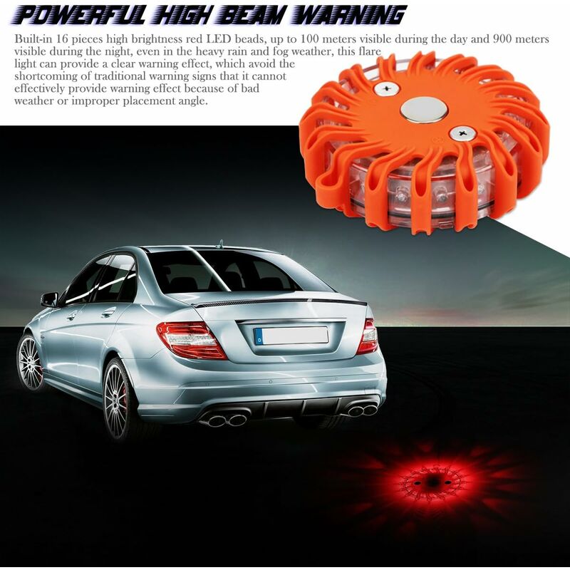 Aozbz Safety LED ROad Signal Light With 9 Flashing Modes For Cars, Caravans, Boats, Bikes, - Image 4