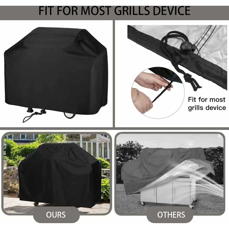 Weatherproof Bbq Cover - Oxford Fabric Waterproof Dustproof Uv Resistant Bbq Cover With Snap Fastener And Storage Bag - Image 4