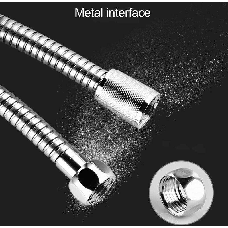 Shower Hose, 2M Stainless Steel Shower Hose, Universal Shower Hose, Universal Threaded Connector (G1/2 Inch) (2M) - Image 4