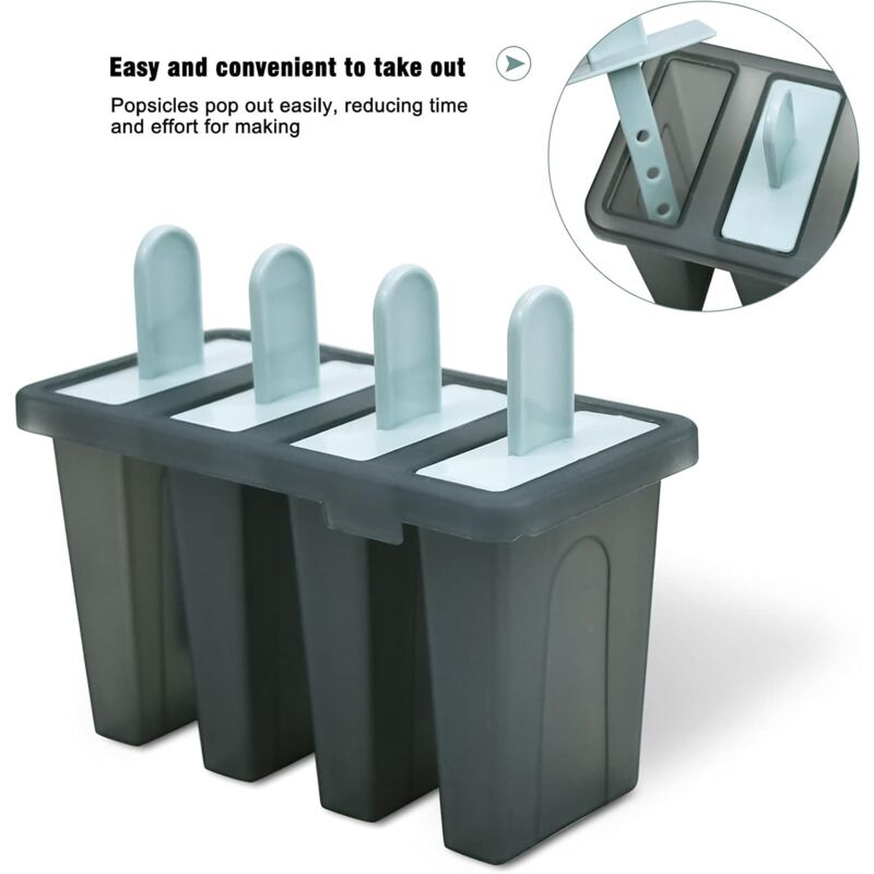 8 Cell Ice Cream Mold With Stick, Ice Lolly Molds, Reusable Popsicle Molds, Ice Pop Mold For Kids And Adults, Bpa Free, - Image 4