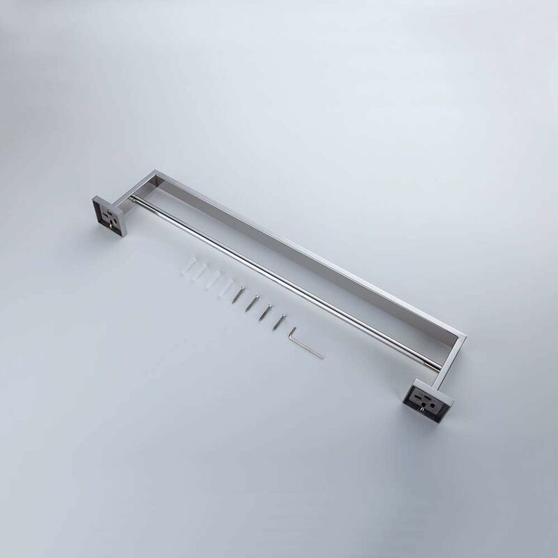 Bathroom Wall Mounted Towel Rack, Double Towel Bar, Chrome Mirror Polished, 60Cm - Image 4
