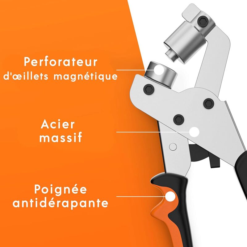 Professional Eyelet Punch Pliers - Minimal Effort - Punch Pliers With 100 Eyelets (Inner Ø 10 Mm) - Image 4
