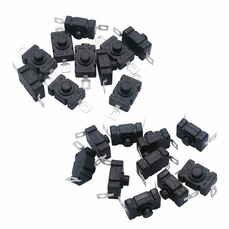 40 pcs Self-Locking Push Button Switch, Kan-28 Mini Flashlight Switch (20 pcs Flat Pin With Hole + 20 pcs Bent Pin With - Image 4