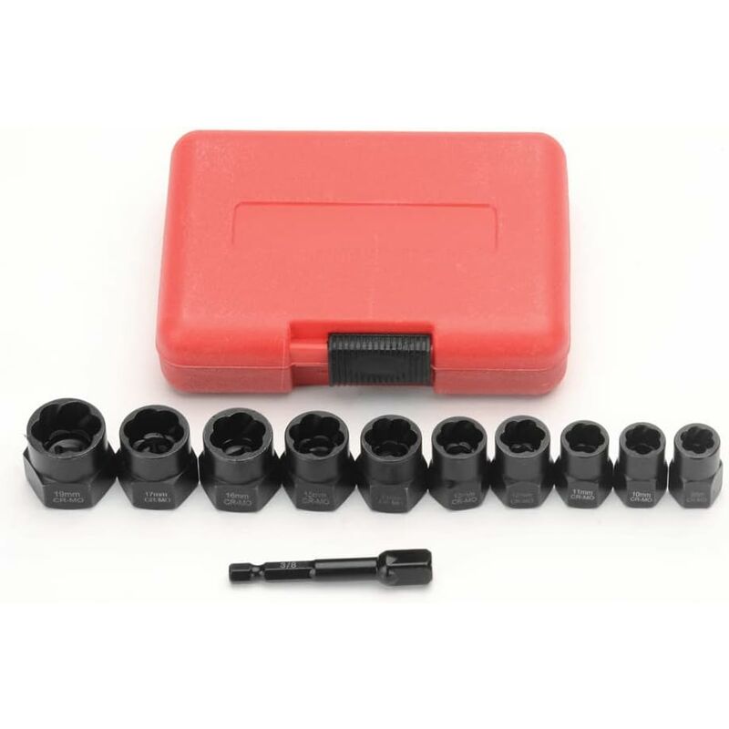 11 pcs 9.5Mm Impact Bolt Extractor Tool Set With Toolbox - Image 4
