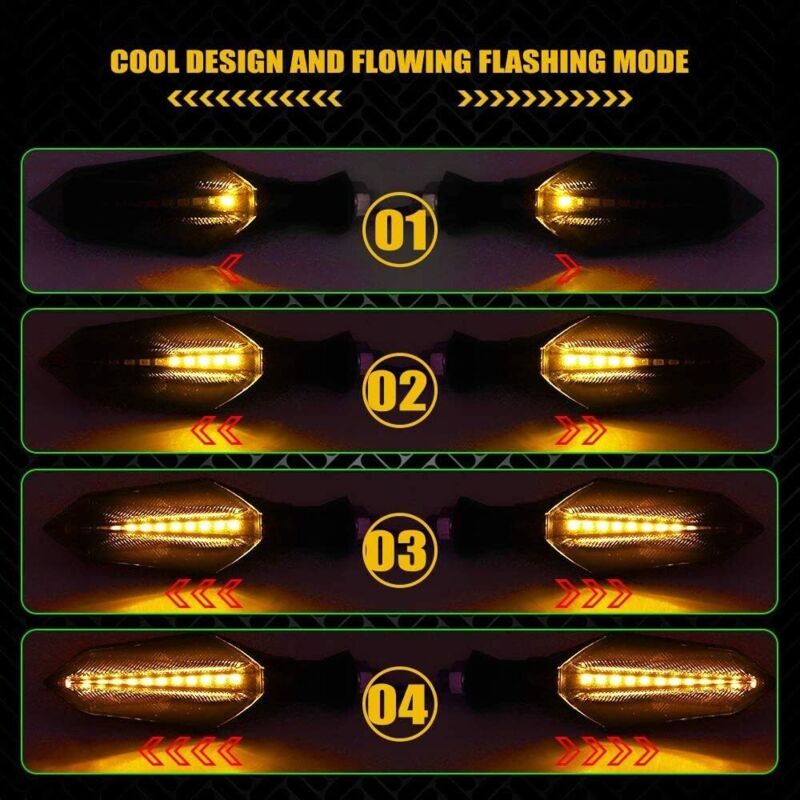 4 pcs 12V Universal Motorcycle Turn Signal Indicator Amber Light Dual Color 17 LED Blue Amber Lamp - Image 4
