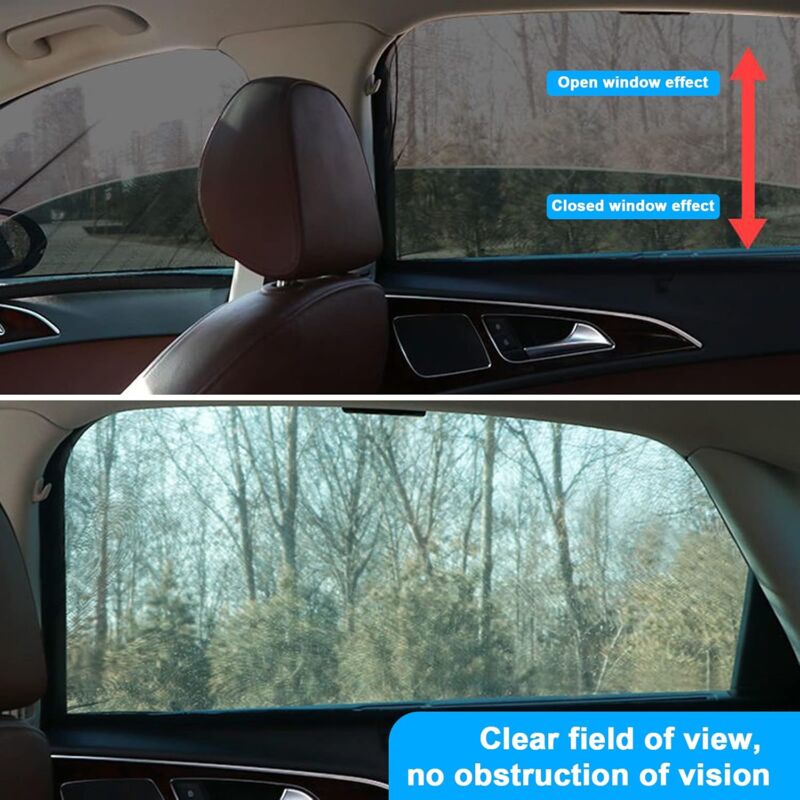 Car Sun Shade For Baby, 2 Pack Car Sun Shade For Kids And Pets, Block Uv Rays Anti Mosquito Net, Universal Size For - Image 4