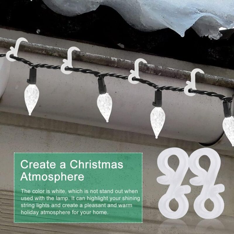 150 pcs Mini Plastic Weatherproof Gutter Hooks For Christmas - Image 4