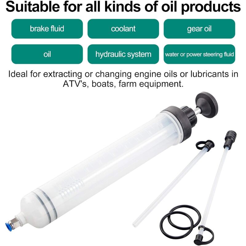 Oil Syringe 500Ml Oil Suction Syringe-Transfer Pump,Brake Fluid Syringe With Extension Tube-Drain Syringe Hand Pump - Image 4