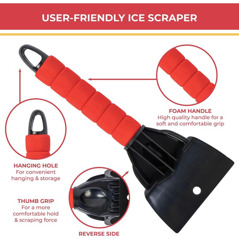2 Pack Car Ice Scraper - Car Windshield Scraper Window Glove, Snow Scrapers With Waterproof Lining, Removes Ice And - Image 4