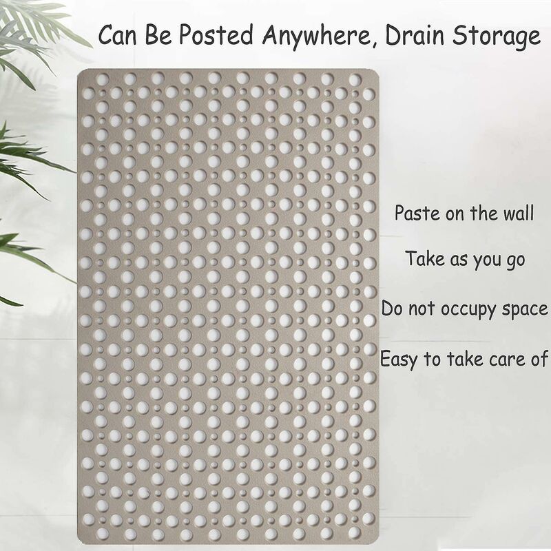 Anti-Mold Non-Slip Bath Mat Tpe Shower Mat Antibacterial Non-Slip Bathroom Mat With Suction Cups Khaki 16.9" X 29.5". - Image 4