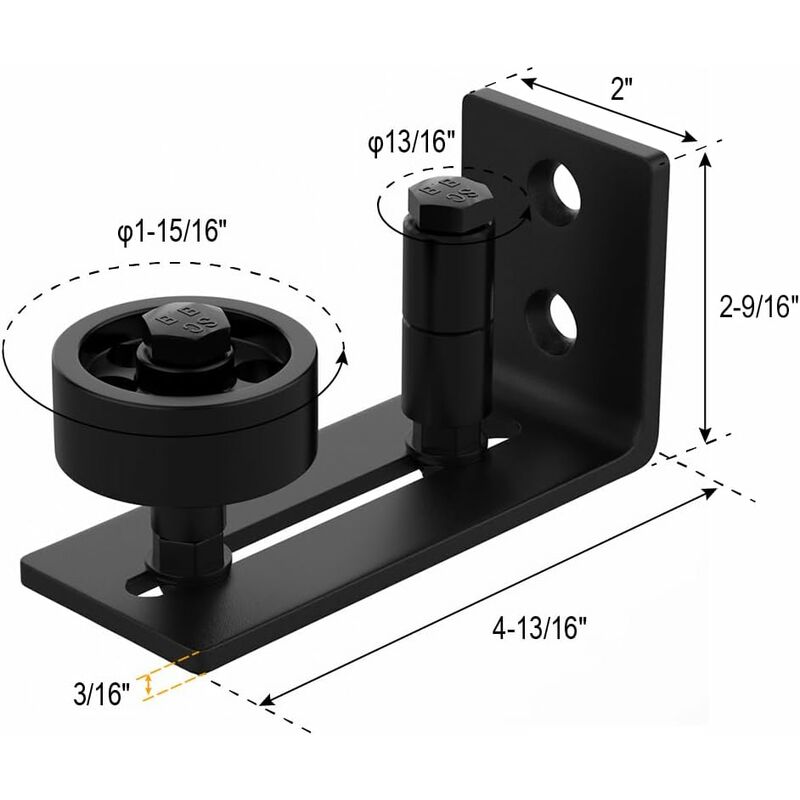 Heavy Duty Sliding Barn Door Track, 8 In 1 Black Carbon Steel Stop, Flush Bottom Design, Floor And Door Panels, - Image 4