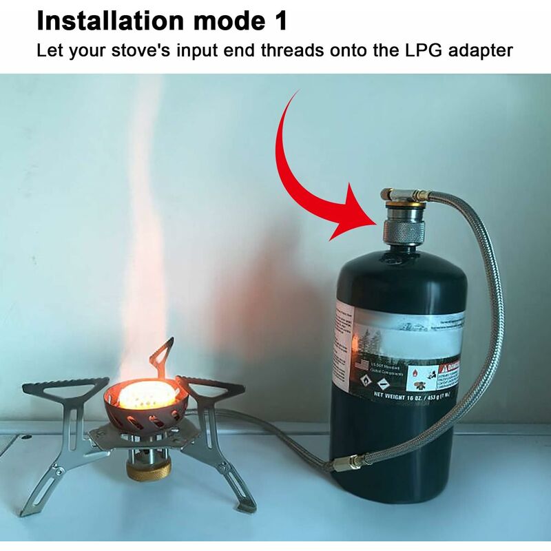 Parts Camping Stove Adapter 1 Lb Propane Small Tank Inlet Outlet Outdoor Cylinder Lpg Canister Adapter - Image 4