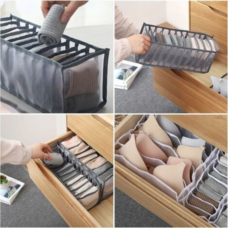 6 pcs Underwear Drawer Organizer Foldable Storage Box Large Capacity Drawer Storage Box For Storing Underwear, Socks, - Image 4