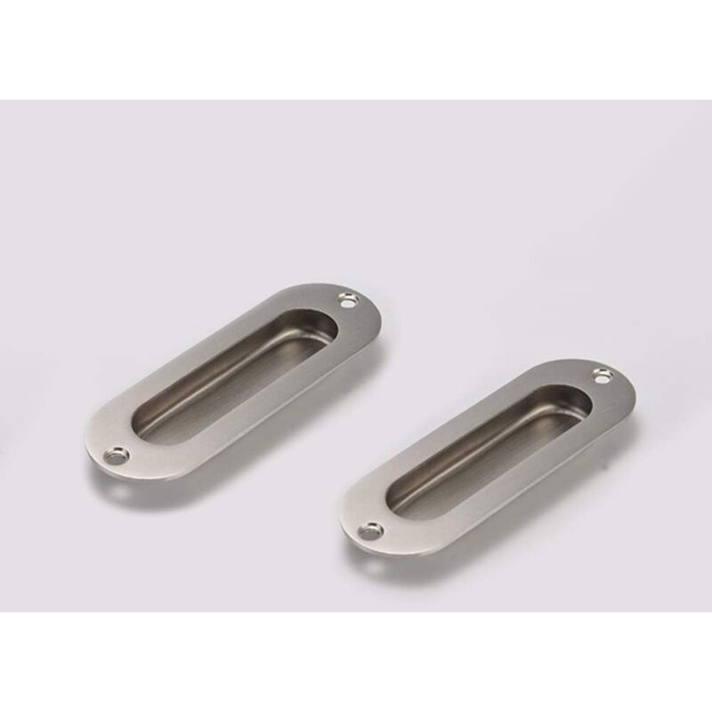 Flush Door Handle 2 Pieces Brushed Stainless Steel Flush Handle Sliding Door Handle Cupboard Door Handle With Screws - Image 4