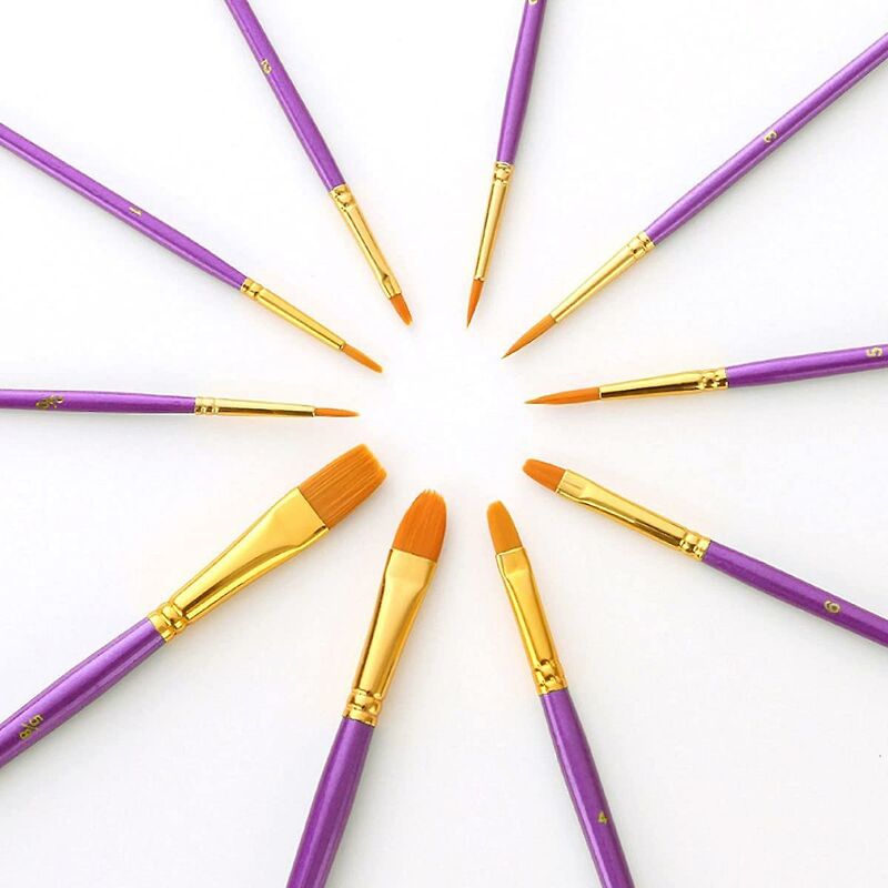 Oil Painting Brush, 10 pcs Painting Brushes Acrylic Painting Brush, Painting Brush, Birthday Gifts For Beginner Artist - Image 4