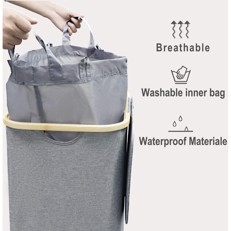 100L Laundry Basket With Lid Laundry Hamper With Handles Dirty Laundry Basket, Laundry Bin Laundry Basket Foldable - Image 4