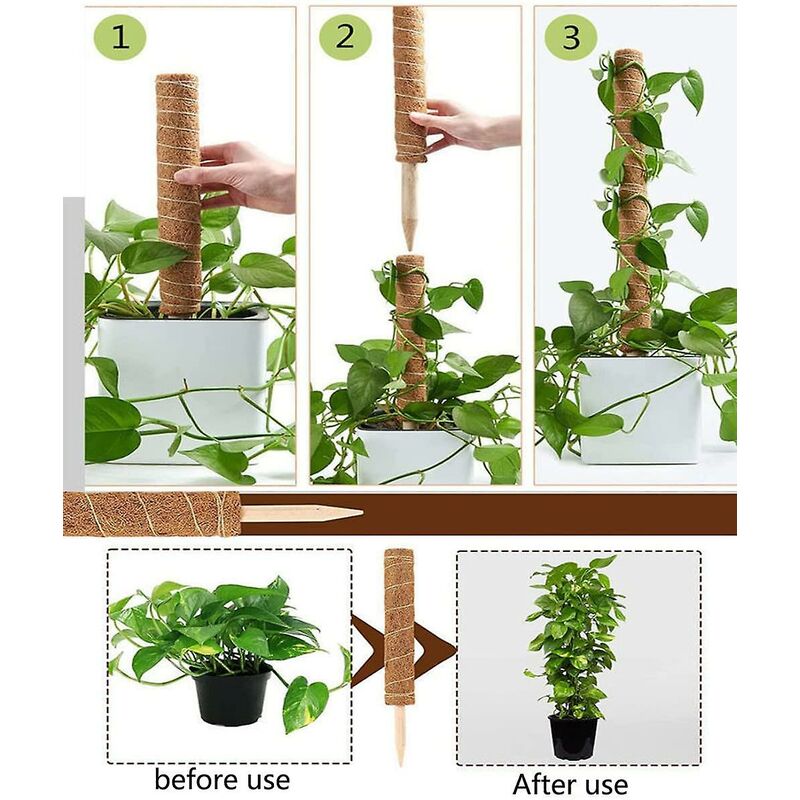 2 pcs Plant Stake, Coco Stake, Coco Pole, Coco Stick For Home Garden Climbing Plants Plant Support Extension - Image 4