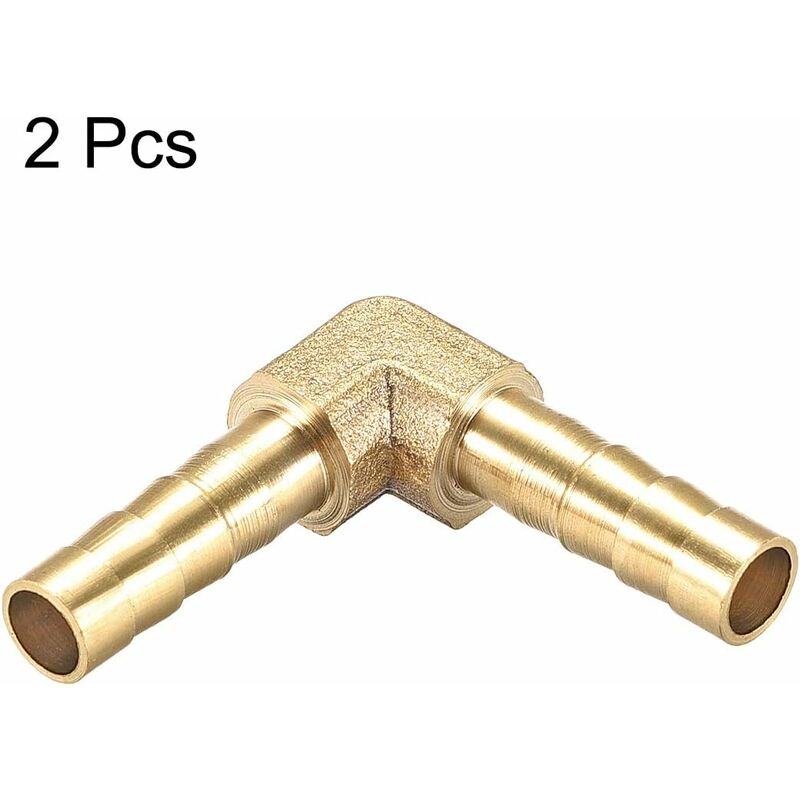 Map 2 pcs 6Mm Brass Barbed Hose Barb Fitting 90 Degree Elbow Tube Coupler - Image 3