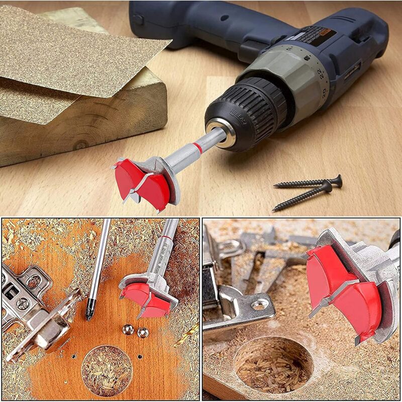 1 pcs Hinge Jig Drill Bit Sets, Hole Locator Bits, Drilling Jig For Hinges (35Mm Hinge Drilling Jig + Drill Bit Set) - Image 4