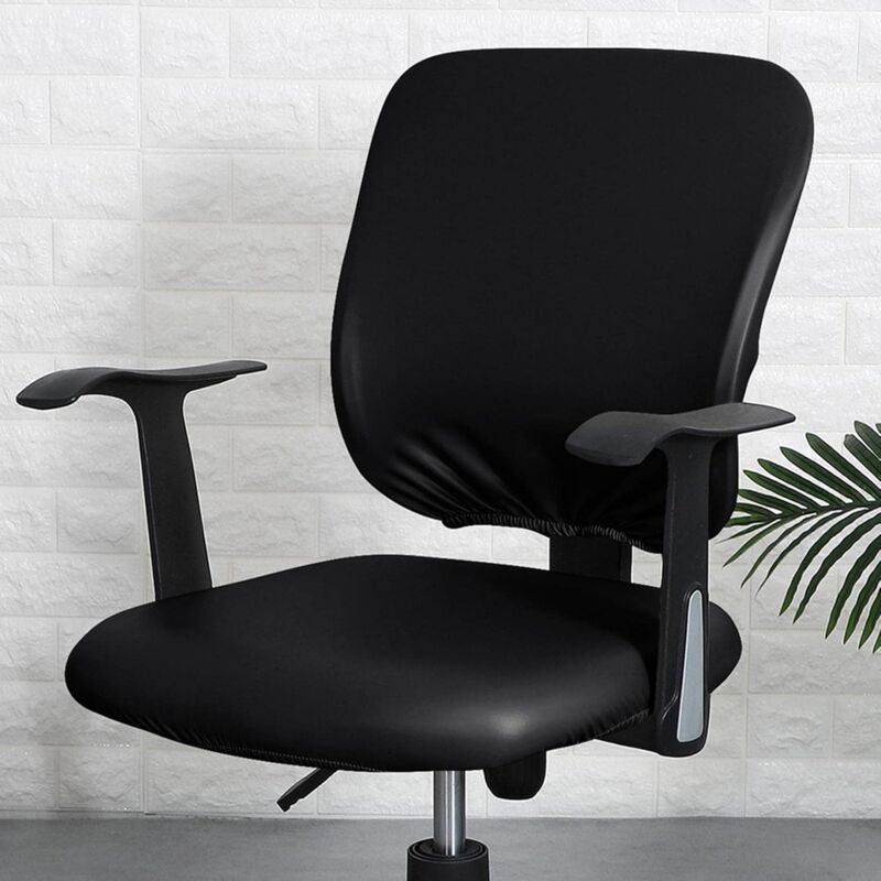 Pu Office Chair Cover Removable Stretch Armchair Cover Swivel Chair Protector Waterproof Oilproof For Banquet Home, - Image 4