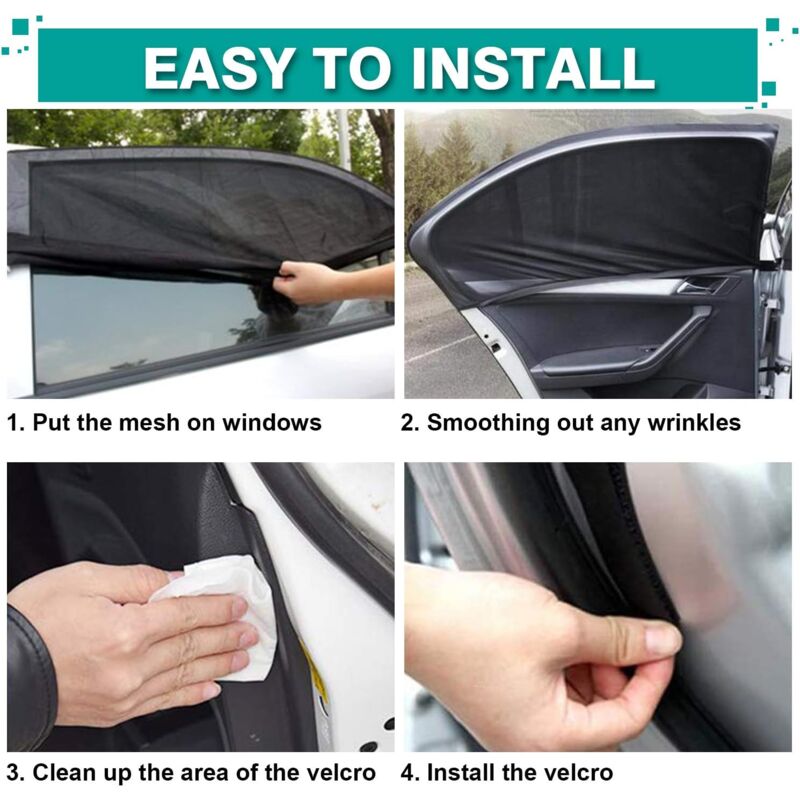 Baby Car Sun Shade, 2 Pieces Car Sun Sock By Blocking Uv Rays By Protecting Car Sun From Children And Pets (Black) (Xl) - Image 4