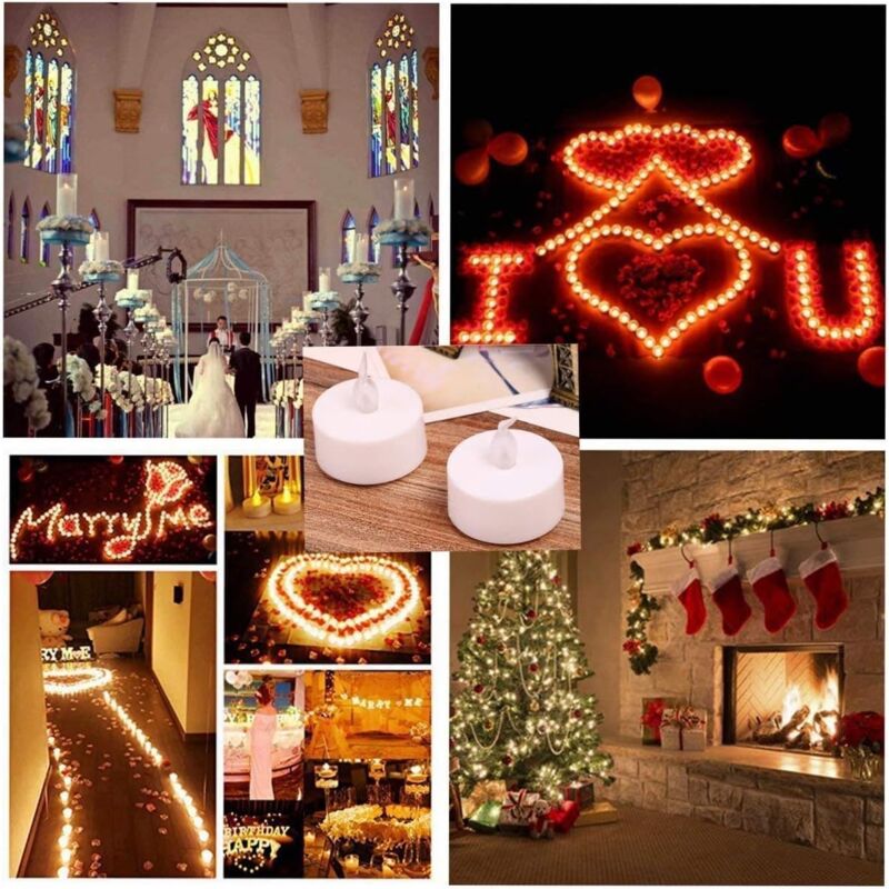 24 LED Flameless Tea Light Candles - Realistic & Bright, Battery Operated - Long Lasting For Wedding, Holiday, Party - Image 4
