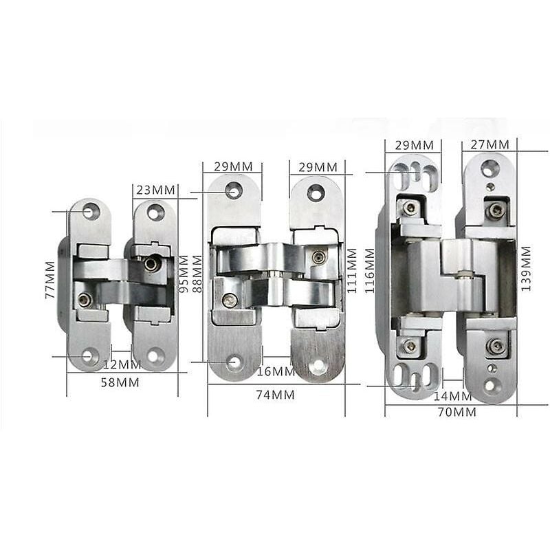 3D Invisible Hinge. Satin Stainless Steel. 2 Pieces, 2395Mm (Left + Right) - Image 4