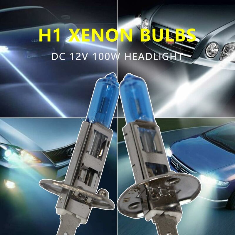Halogen Headlight Bulb Super White 5000K 12V 100W H1 - Image 4