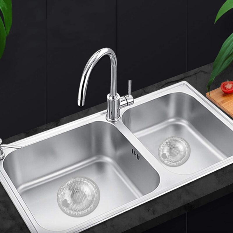 2 pcs Heart Shape Kitchen Sink Filter, Stainless Steel Sink Filter, Sink Grid, Kitchen Sink Stopper, Drain Stopper - Image 4