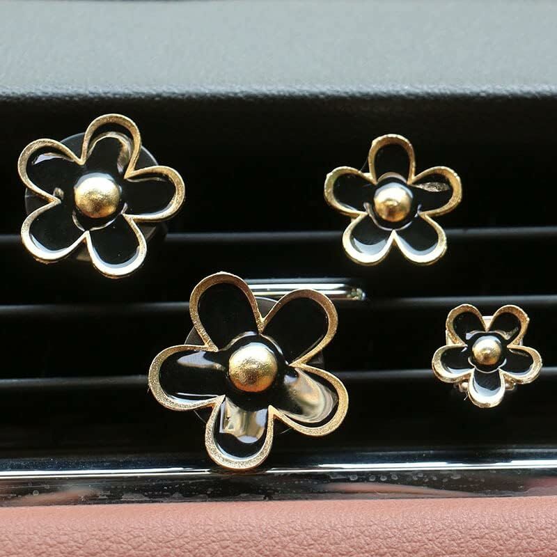 DAisy Flower Vent Clips,4 pcs Air Conditioning Outlet Clip Diffuser Vent Clip Car Air Freshener Flower Clip For Car Vent - Image 4
