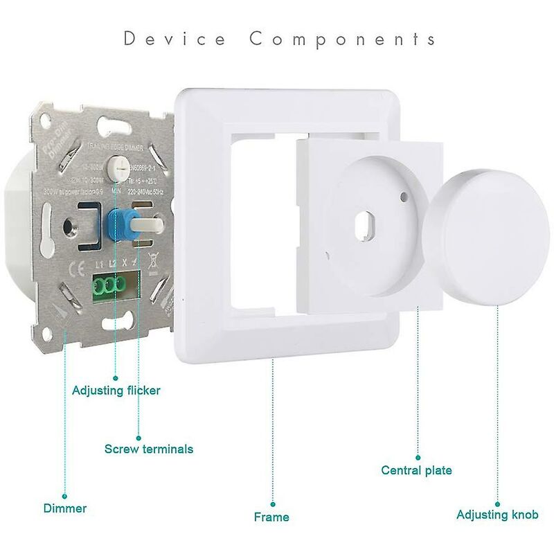 Light LED Dimmer Switch,220-240V 5-200W Smart Button Switches And Dimmers Light LED Dimmer Switch - Image 4