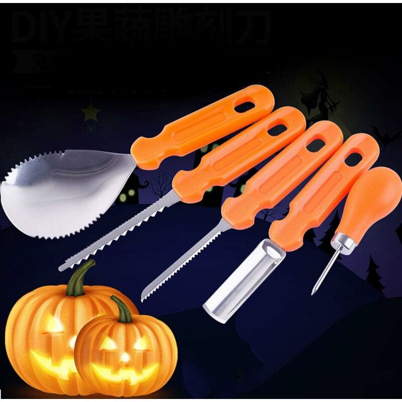 5 pcs Halloween Pumpkin Carving Tools Set Premium Quality Reusable Heavy Duty Stainless Steel Pumpkin Carving Tools For - Image 4