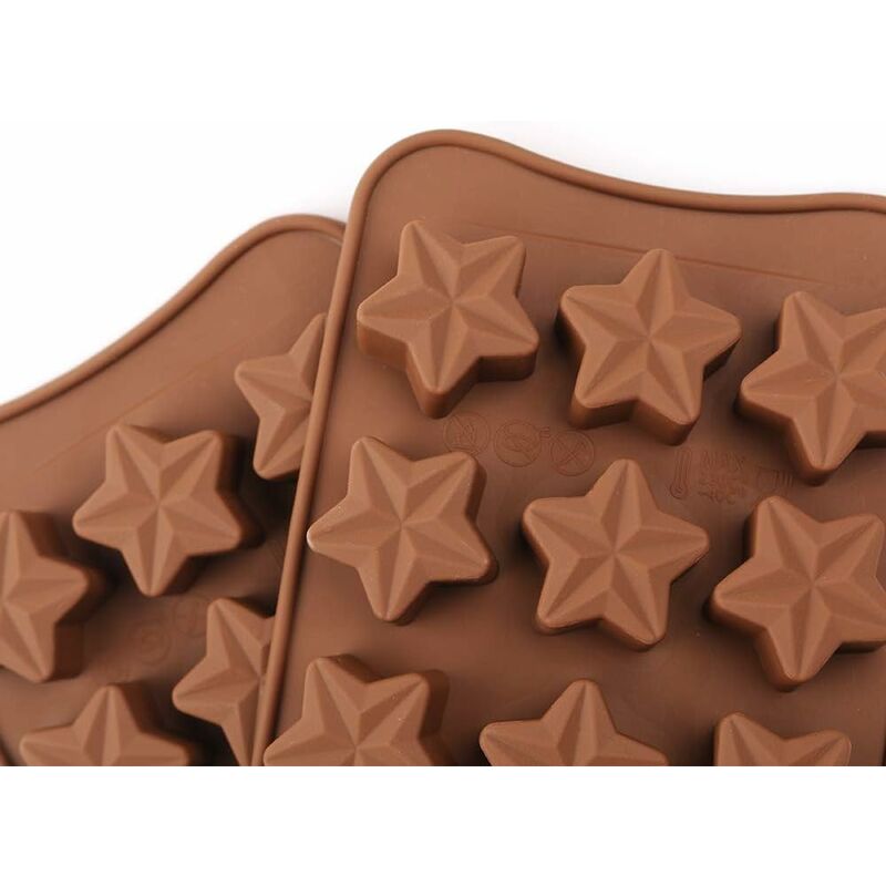 15 Cavity Star Shape Chocolate Mold, Non-Stick Food Grade Silicone Mold Set For Candy Jelly, Ice Cube - Image 4