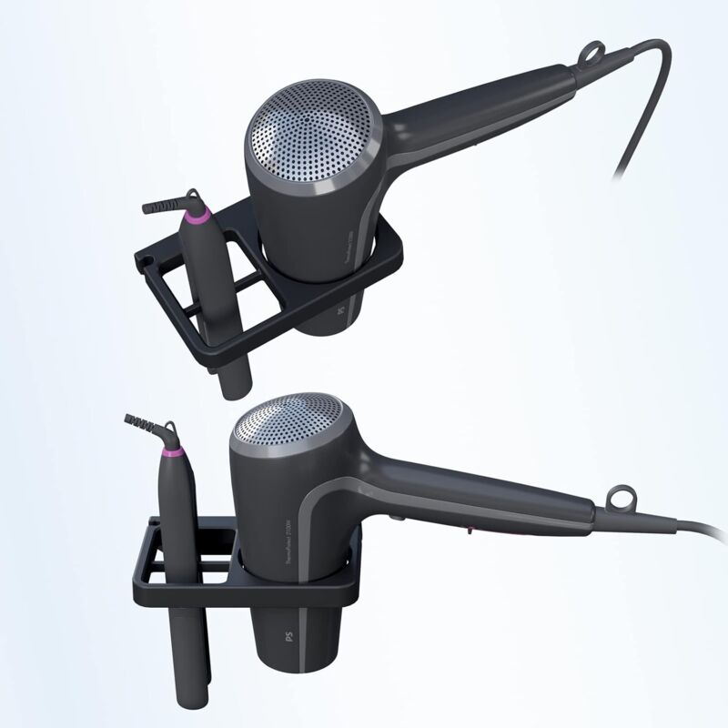 Hair Dryer & Hair Straightener Holders, Universal Wall Mount Organizer Accessories - Image 4