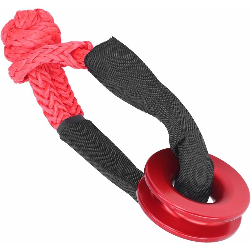 Recovery Ring Set, Safe Synthetic Soft Shackle ROpe High Strength Anti-Rust For Atv For Truck For Car(Red) - Image 4