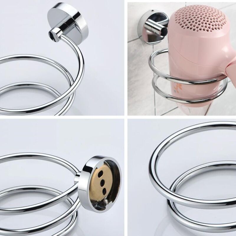 Wall Mounted Hair Dryer Holder, 304 Stainless Steel Hair Dryer Storage/Holder, Bathroom Accessories - Image 4
