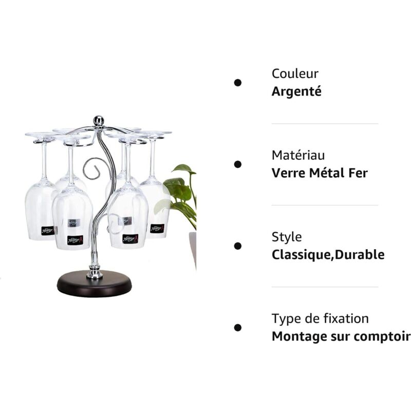 Countertop Wine Glass Rack - Air Drying System - Kitchen Glass Storage Rack - Wine Glass Storage Rack 35 X 25 Cm - Image 4