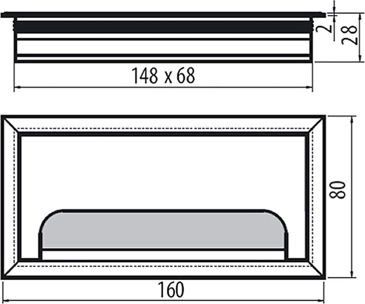 Noble Cable Grommet - Black Aluminum - Rectangle - Desk Cable Tray - Cable Hole with Brush Closure - Cable Organizer - Cable Cover - 16 x 8 cm - Matte Black - Image 4