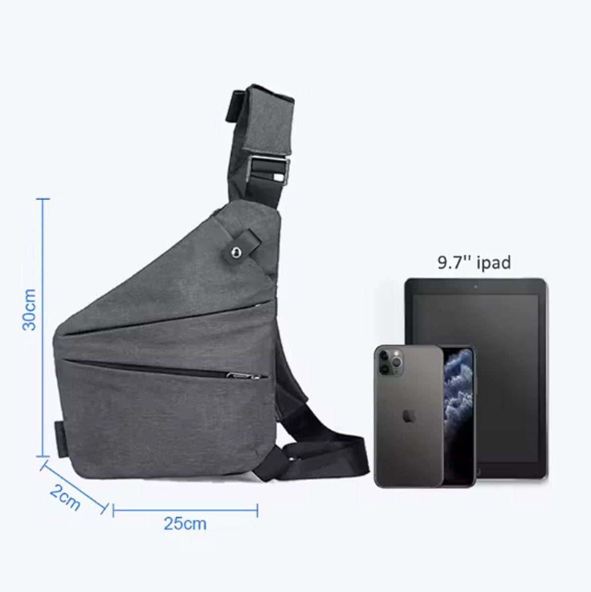 Anti-theft travel bag, small messenger bag, shoulder bag, lightweight backpack, casual chest bag with single strap for travel, sports, walking, cycling - Image 5