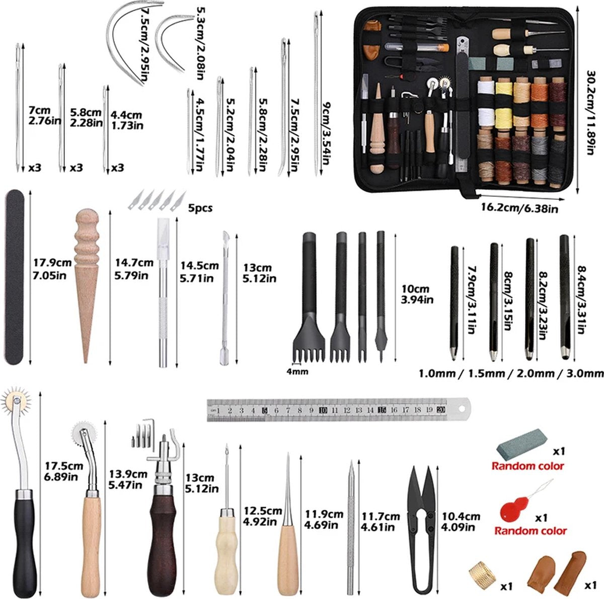 ShopEighty8 - Leather - Leather Processing - Leatherworking Tools - Professional Leather Craft Tool Set - Sewing - Tailoring - Upholstery - Clothing - Image 6