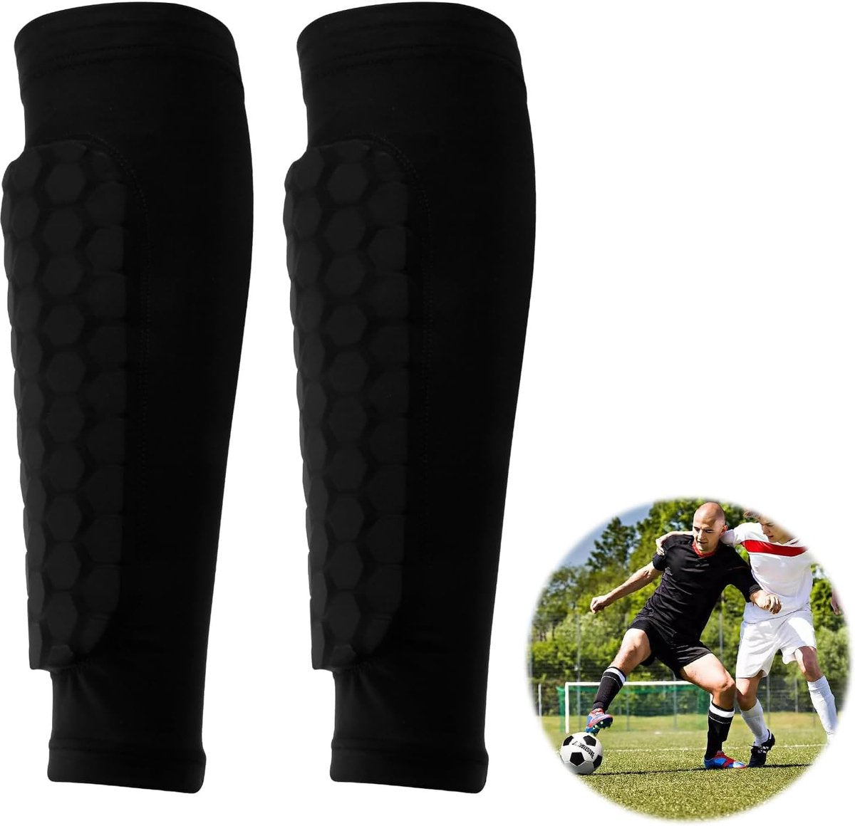 Shin guards - Football shin guards - Children's football shin guards - Shin guard straps - Premium leg protection with sleeves - Comfortable and impact-resistant - Size M - Suitable for training and competition - Image 8