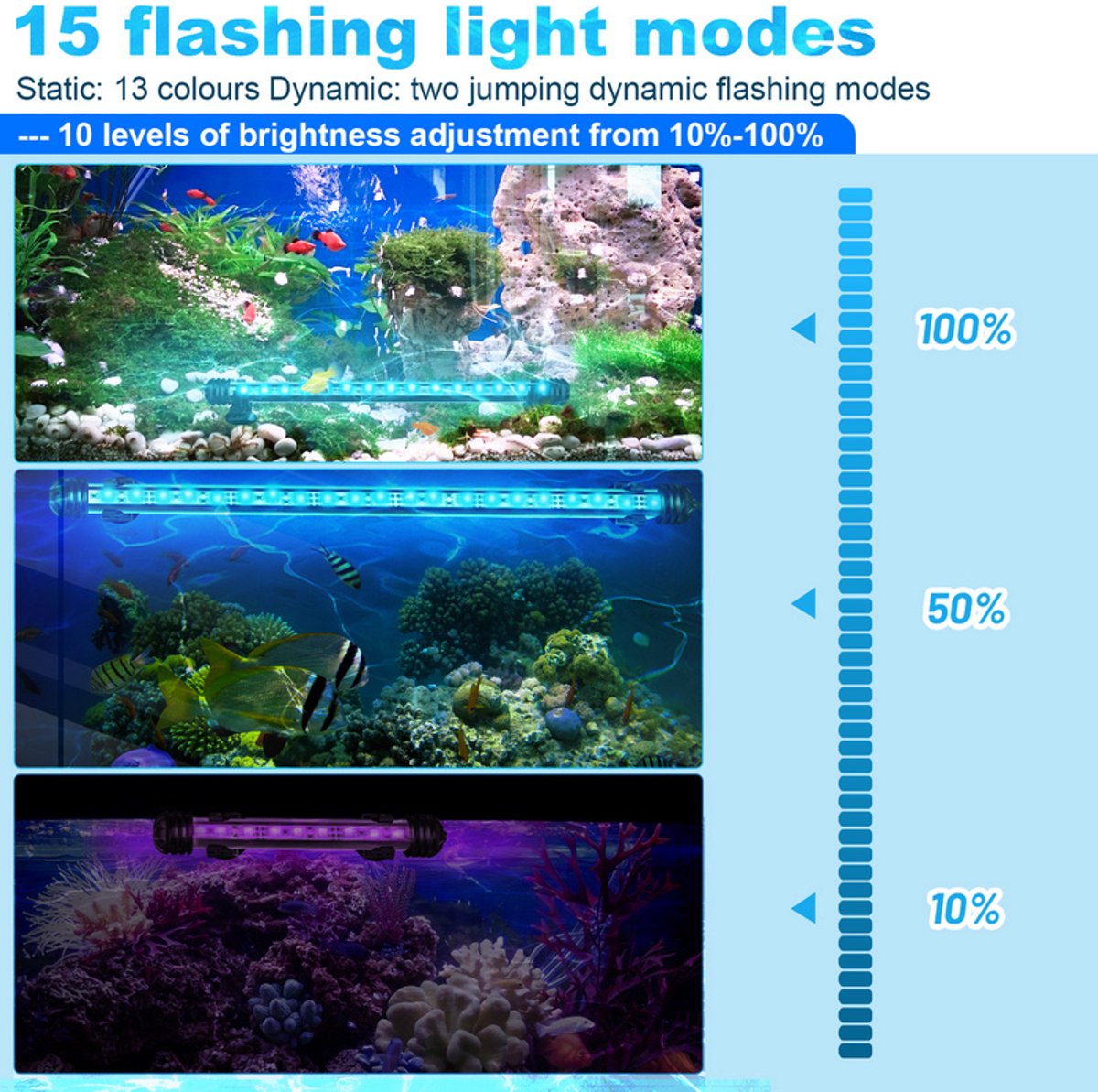 RGB Aquarium Light with Controller - Length 48.5 cm - 5.4 Watt - Aquarium Lamp - Aquarium Lamp - Aquarium Lamp - Dimmable - Image 7