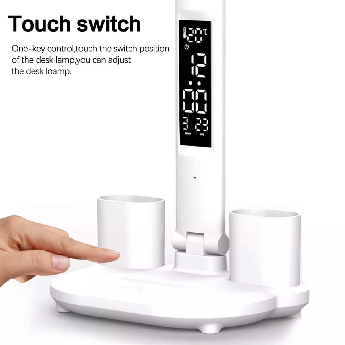 LED Desk Lamp - Table Lamp - Daylight Lamp - Dimmable - USB Rechargeable Touch Desk Lamp - Reading Lamp with Eye Protection in 3 Colors - 3-in-1 LCD Screen - Image 6