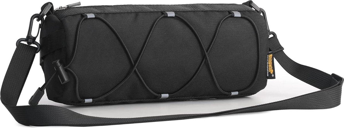 Bicycle handlebar bag - mountain bike bag for road bikes - black commuter shoulder bag - Image 9