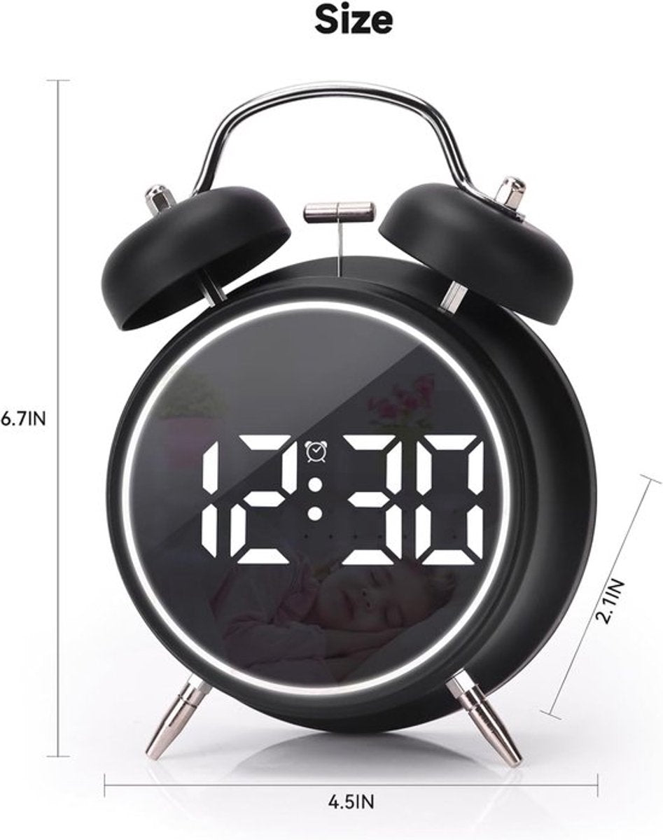 Digital clock - Digital clock - LED display - Bedroom - Clock - Energy efficient - Black - Image 5