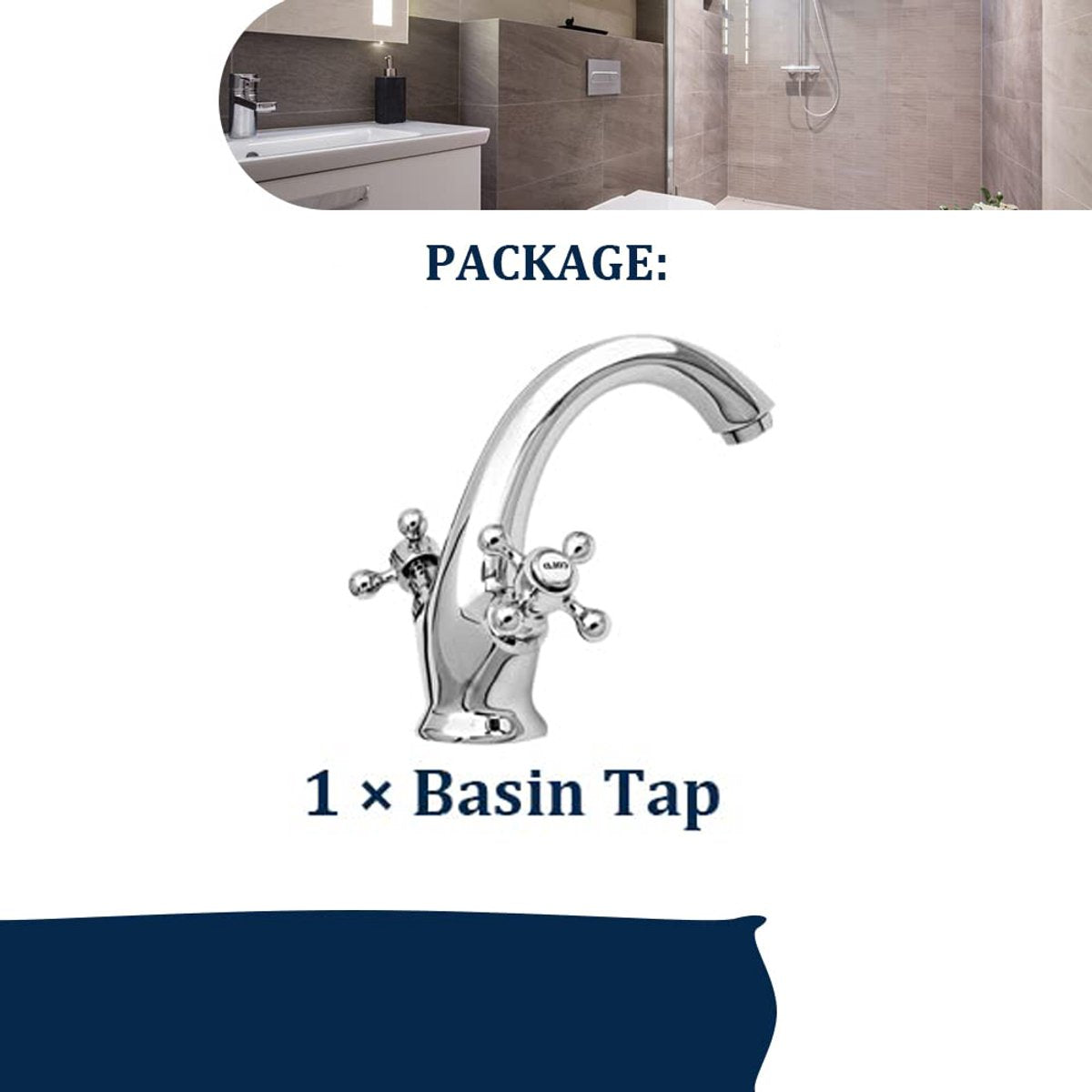 Faucets - Vintage Bathroom Faucets - Basin Faucets - Suitable for vintage bathroom basin faucets, Double handle mixer taps with cross handle, elegant design - Image 7