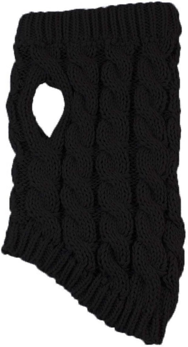 Dog Coat - Dog Sweater Vest - Warm Dog Coat - Winter Dog Sweater - Soft Knitted Wool Dog Clothes - Crochet Coat - Perfect for Small Dogs - Medium-Sized Dogs - Size M - Black - Image 6