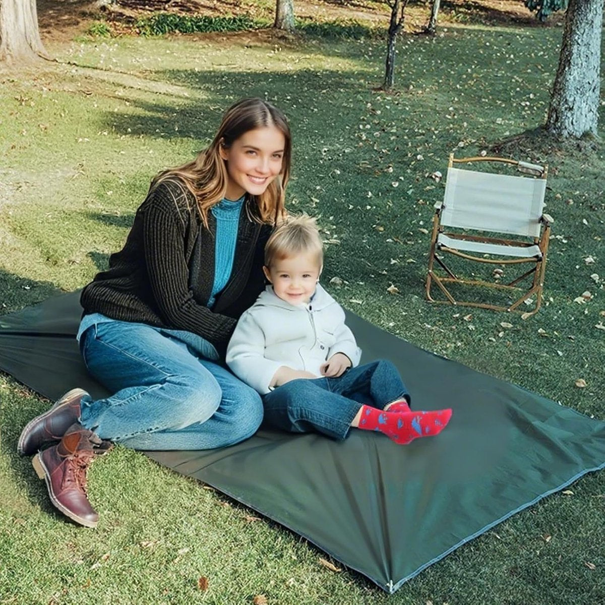 Waterproof camping tarp 2x1.5m - With rings - Heavy-duty groundsheet for tents, outdoor blankets and hammocks - Image 5